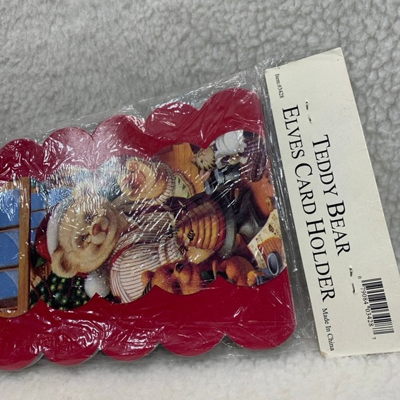 Vintage Teddy Bear Elves Christmas Card Holder card display 56"" long - Picture 10 of 12